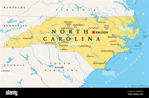 Feb 2, 2023 · Mira el mapa. Carolina del Norte es un estado que se encuentra en la costa del Atlántico Sur del país. Al norte hace frontera con el estado de Virginia, al sur con Carolina del Sur, al este con el Océano Atlántico, al suroeste con Georgia y al oeste con Tennessee. Hasta julio del 2022, Carolina del Norte se ubicaba como el noveno estado ... 